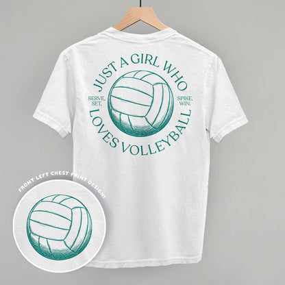 Just A Girl Who Loves Volleyball (Back Print) Funny Shirt & Sweatshirt in White – Ivy + Cloth