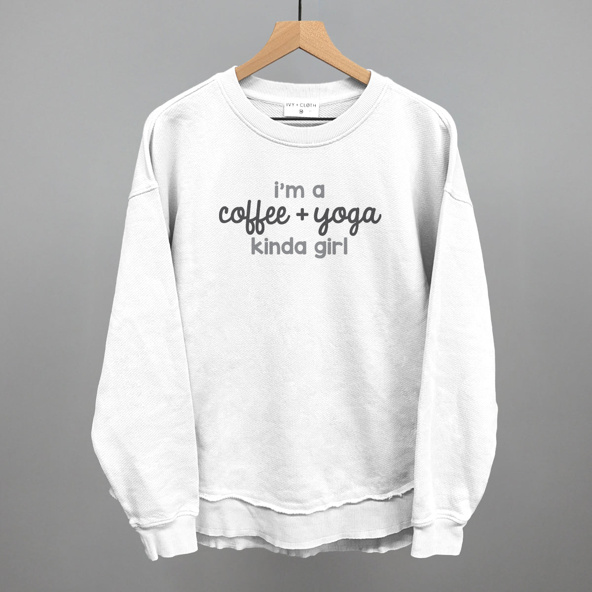 I'm A Coffee + Yoga Kinda Girl graphic top in White