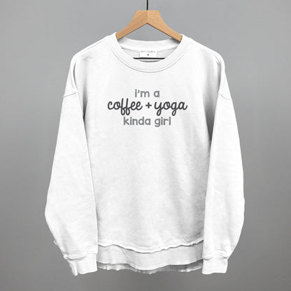 I'm A Coffee + Yoga Kinda Girl graphic top in White