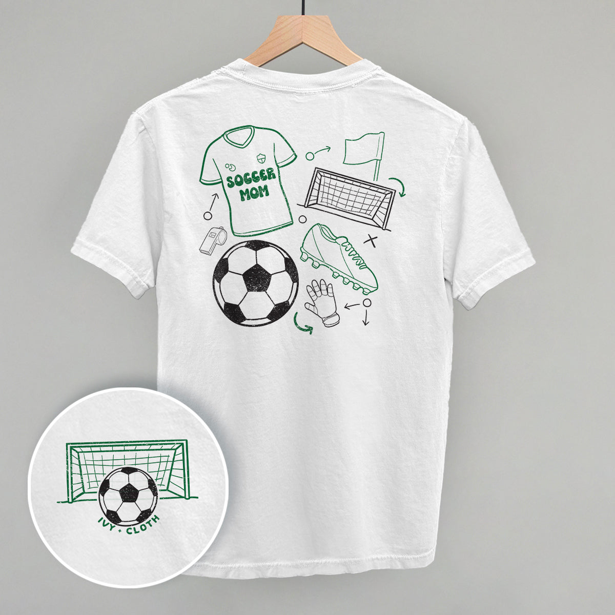 Soccer Mom Doodle (Back Print) Funny Shirt & Sweatshirt in White – Ivy + Cloth