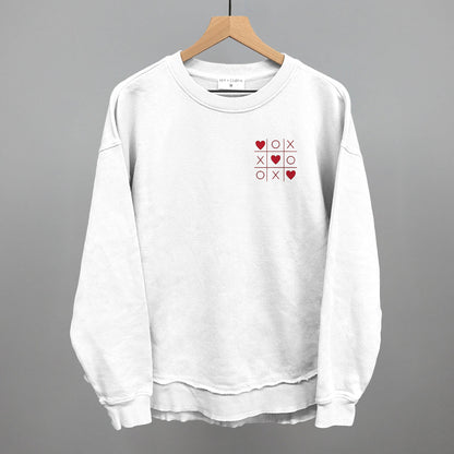 Tic Tac Toe Hearts Valentine's graphic top in White