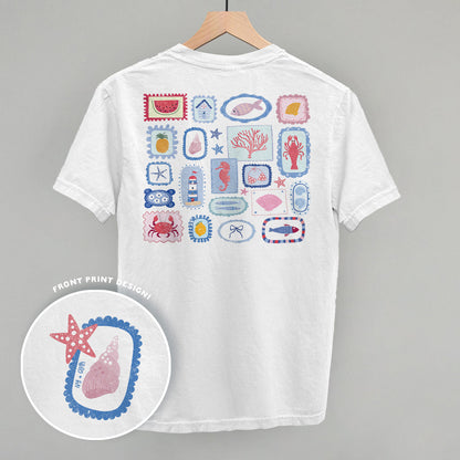 Summer Postage Stamp Doodles (Back Print) Funny Sweatshirt in White – Ivy + Cloth