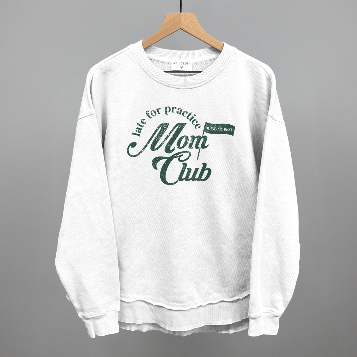 Late For Practice Mom Club Funny Oversized Terry Poncho in White – Ivy + Cloth