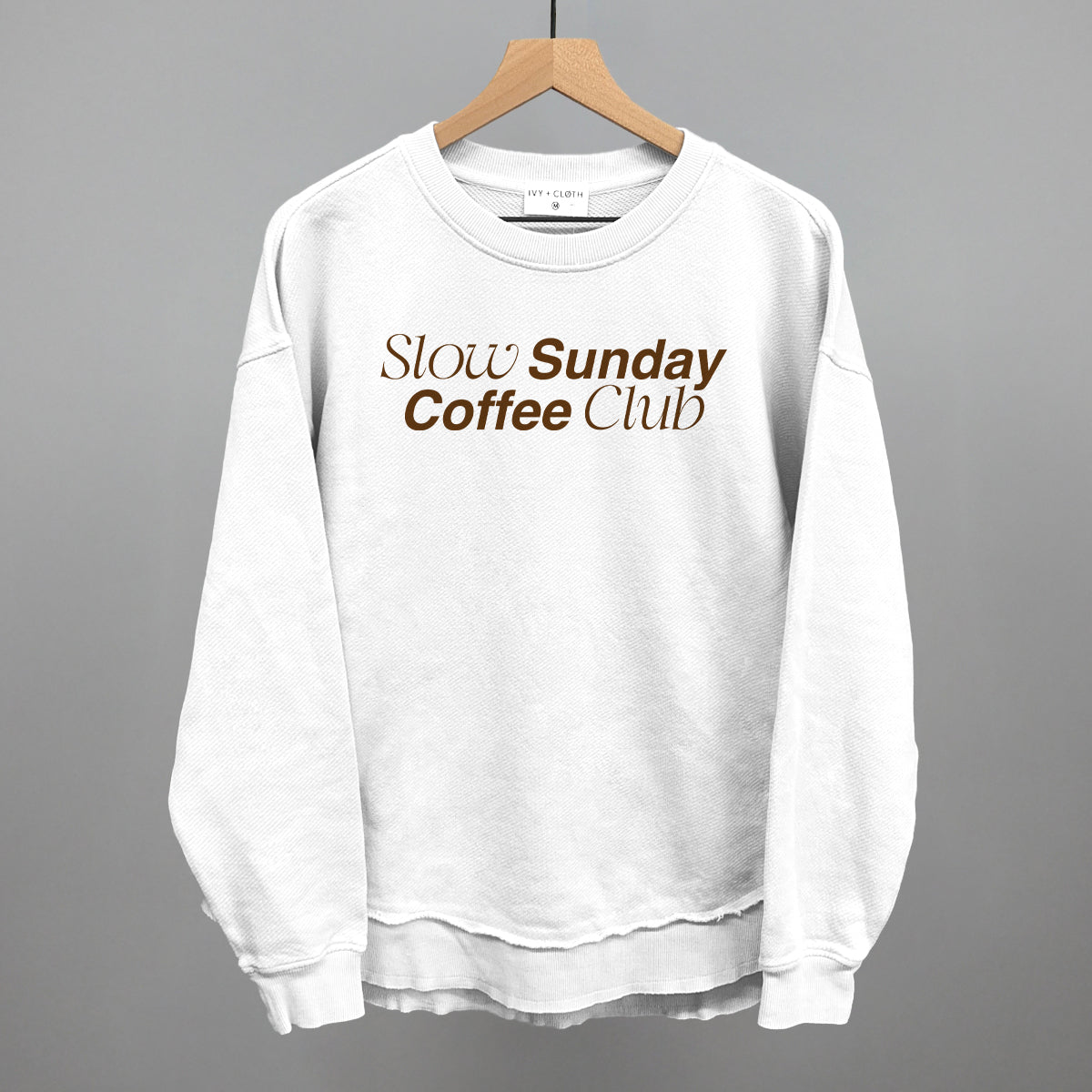 Slow Sundays Coffee Club Funny Oversized Terry Poncho in White – Ivy + Cloth