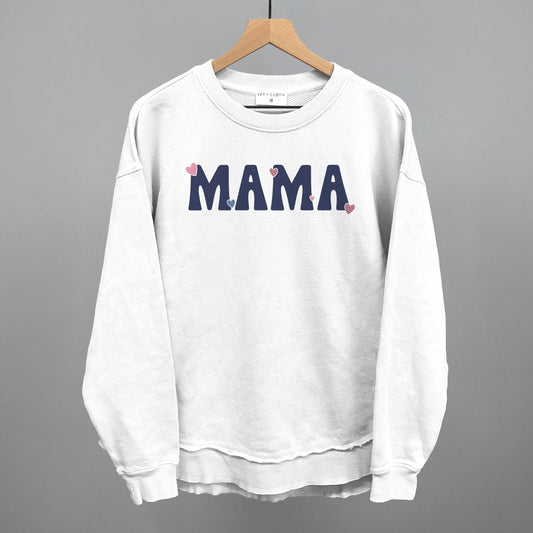 Mama Tiny Hearts graphic top in White