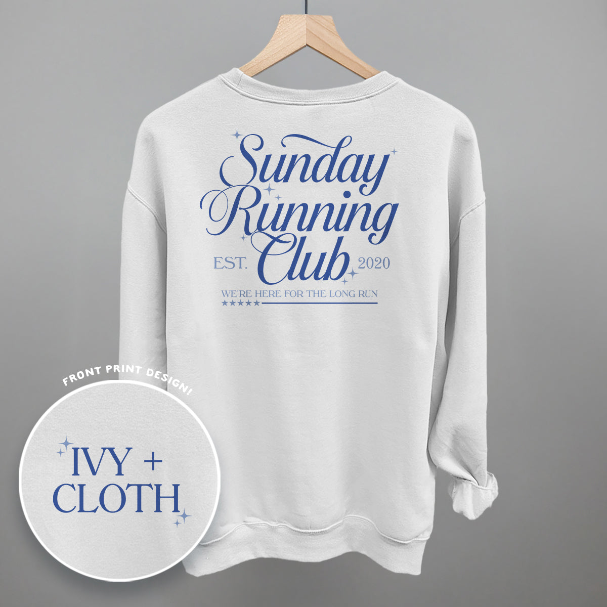 Sunday Running Club graphic top in White