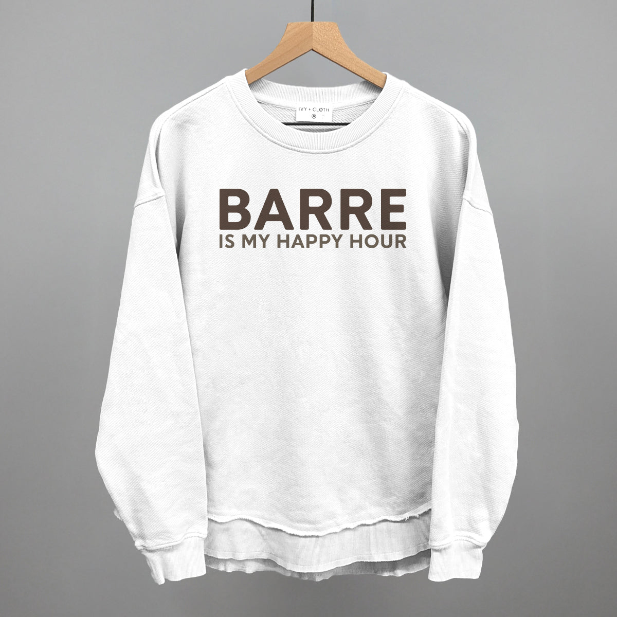 Barre Is My Happy Hour Funny Oversized Terry Poncho in White – Ivy + Cloth