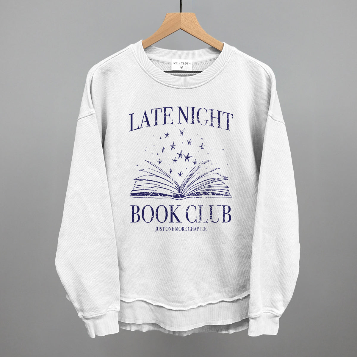 Late Night Book Club Funny Oversized Terry Poncho in White – Ivy + Cloth