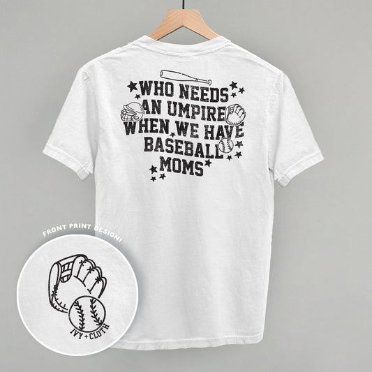 Baseball Moms graphic top in White
