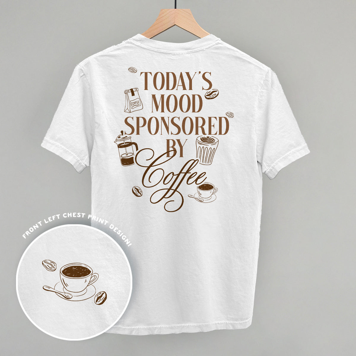 Mood Sponsored By Coffee graphic top in White