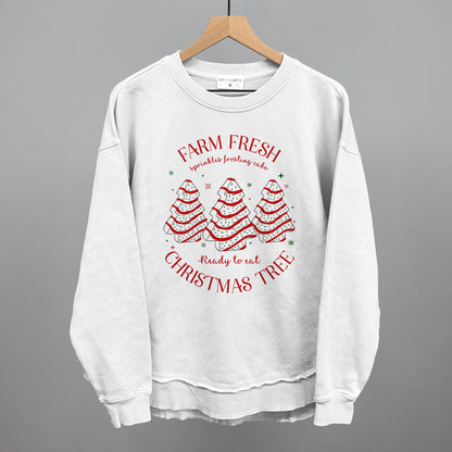 Farm Fresh Christmas Tree Cake Funny Oversized Terry Poncho in White – Ivy + Cloth