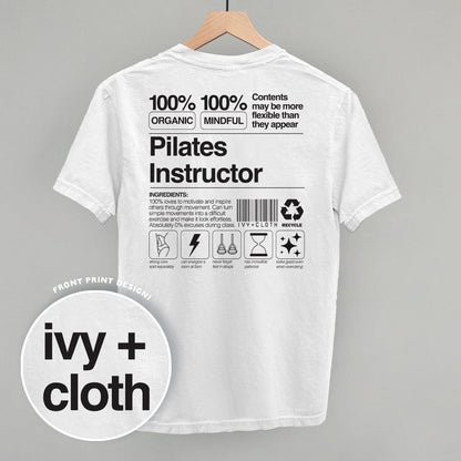 Pilates Instructor Nutrition Facts (Back Print) Funny Shirt & Sweatshirt in White – Ivy + Cloth
