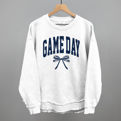 Game Day Arch And Bow Funny Oversized Terry Poncho in White – Ivy + Cloth