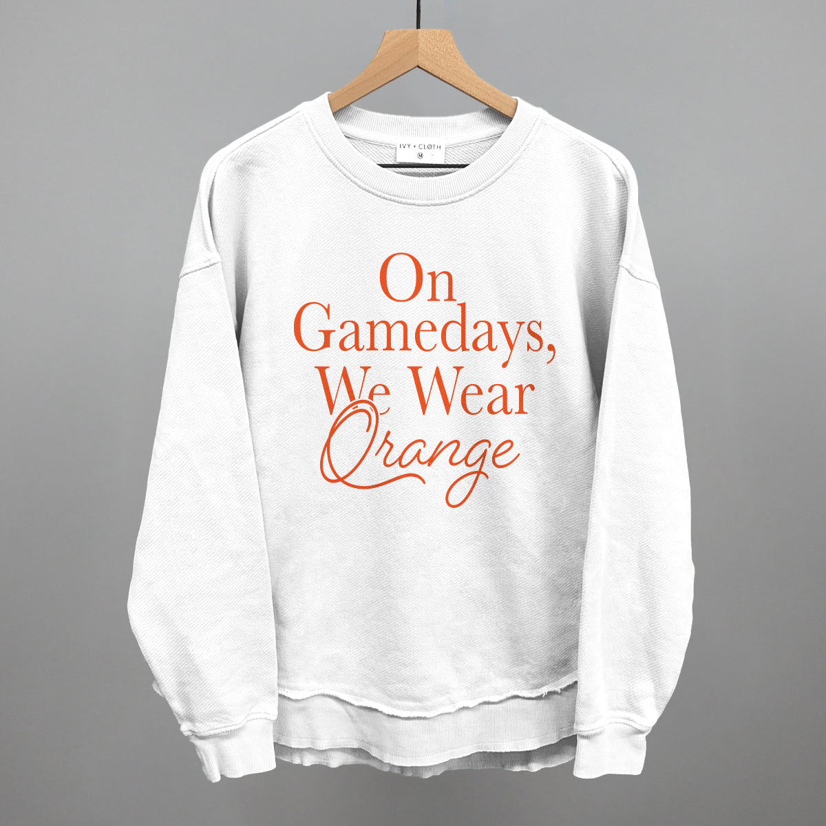 On Game Days We Wear Orange Football graphic top in White