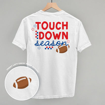 Touchdown Season Red And Blue (Back Print) Funny Comfort Colors T-Shirt in White – Ivy + Cloth