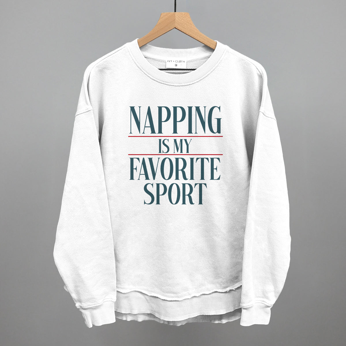 Napping Is My Favorite Sport graphic top in White