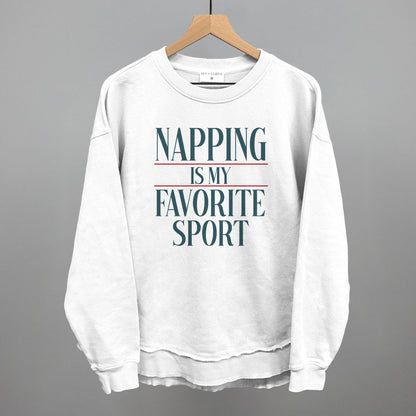Napping Is My Favorite Sport graphic top in White