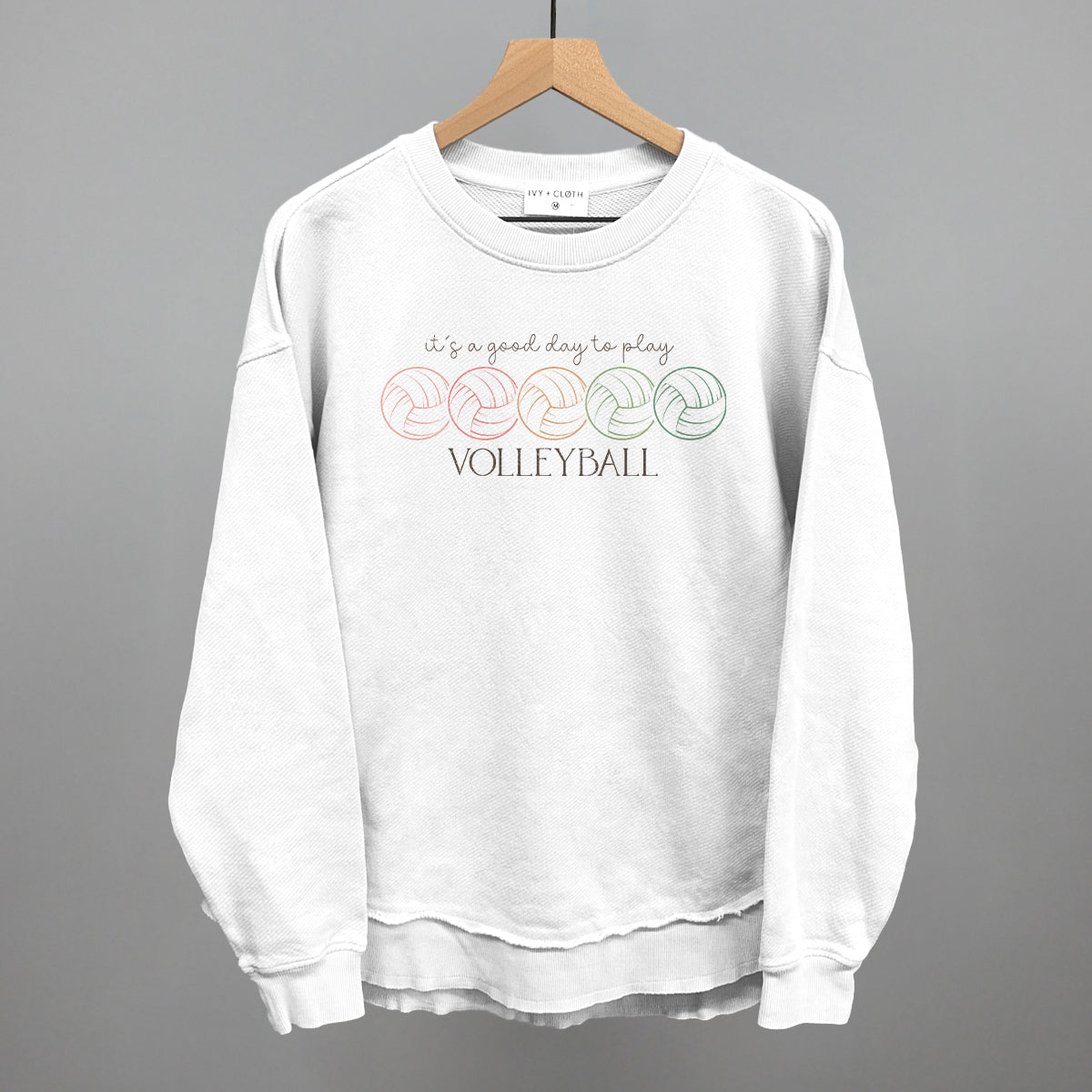 It's A Good Day To Play Volleyball Doodle Funny Oversized Terry Poncho in White – Ivy + Cloth