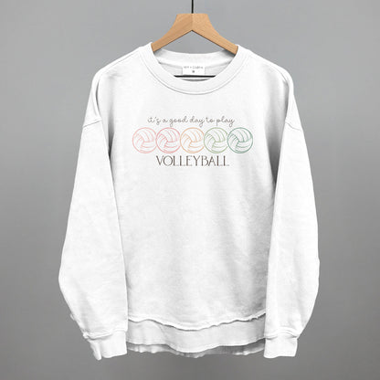 It's A Good Day To Play Volleyball Doodle Funny Oversized Terry Poncho in White – Ivy + Cloth