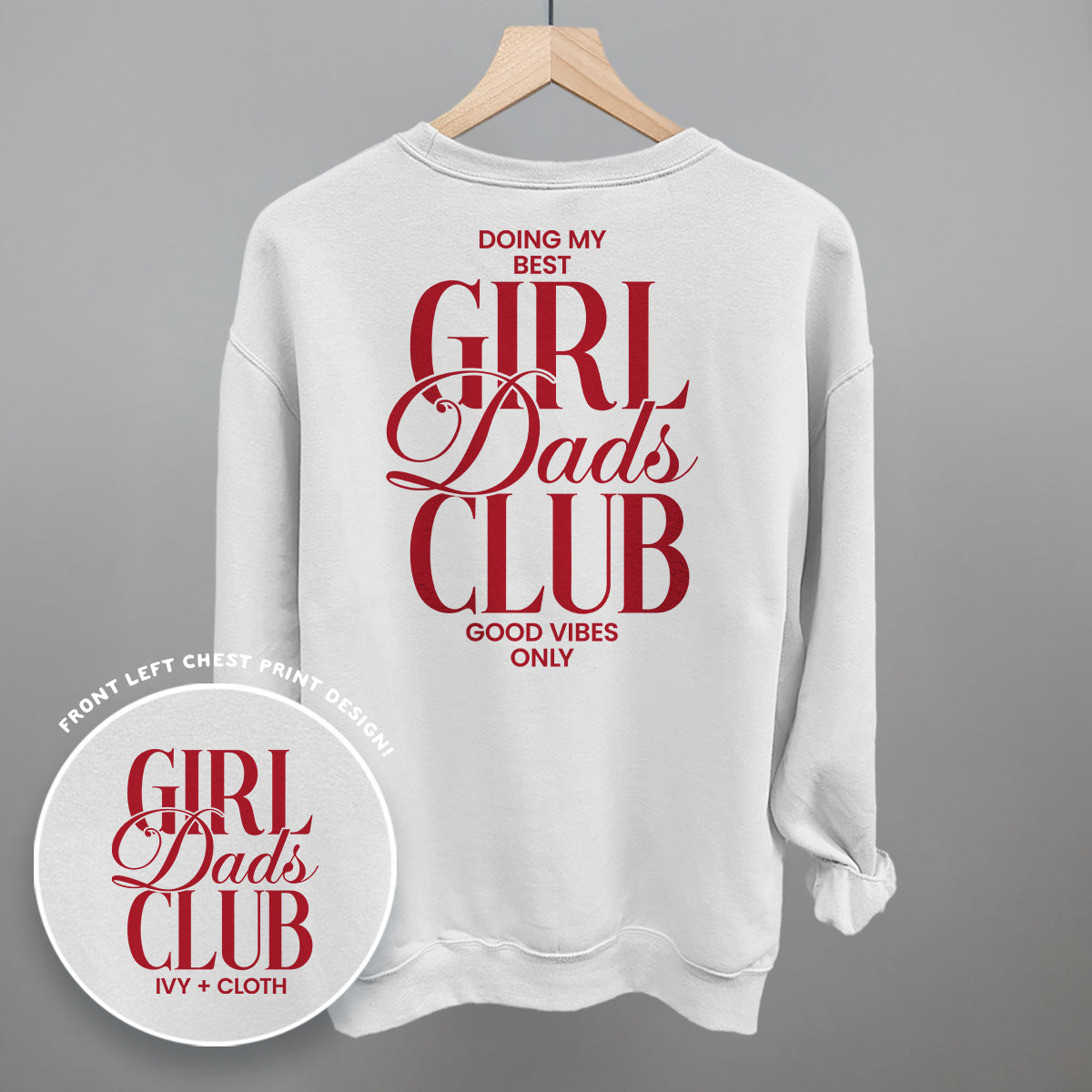 Girl Dads Club graphic top in White