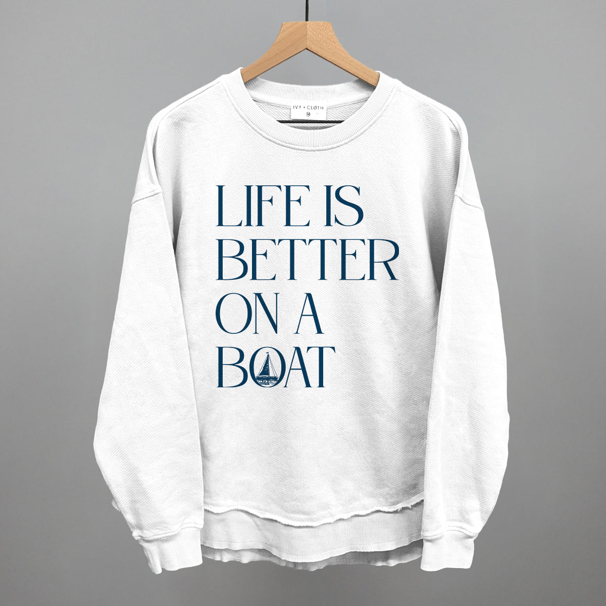 Life Is Better On A Boat graphic top in White