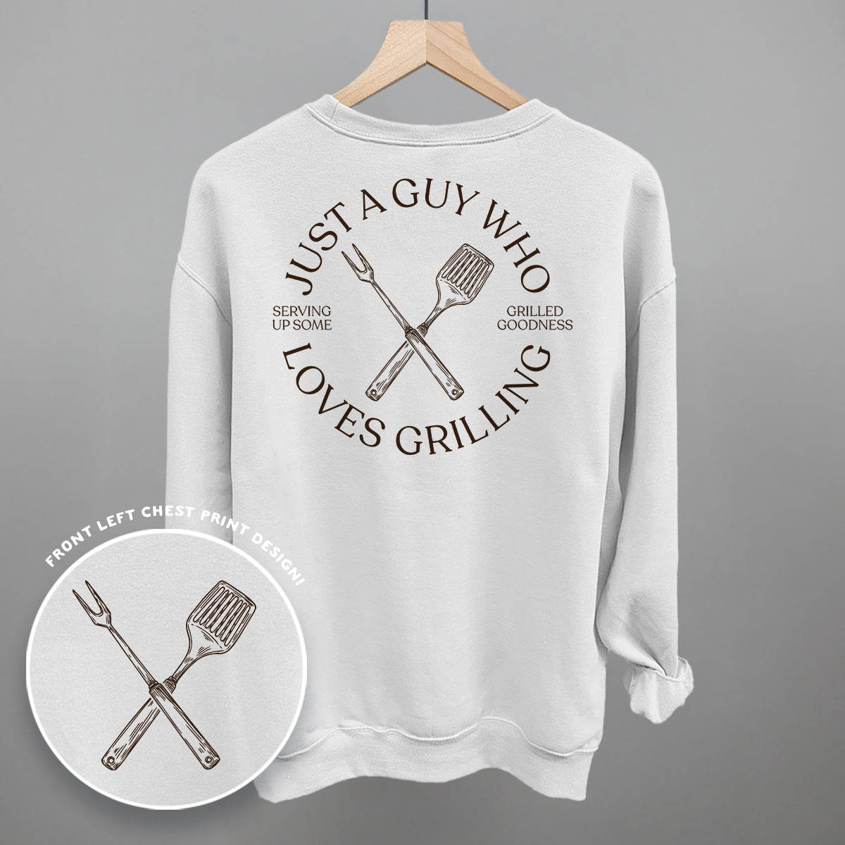 Just A Guy Who Loves Grilling graphic top in White