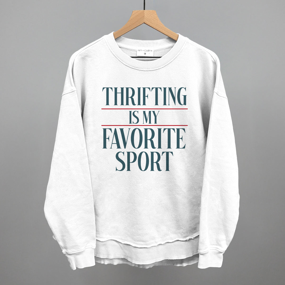 Thrifting Is My Favorite Sport graphic top in White