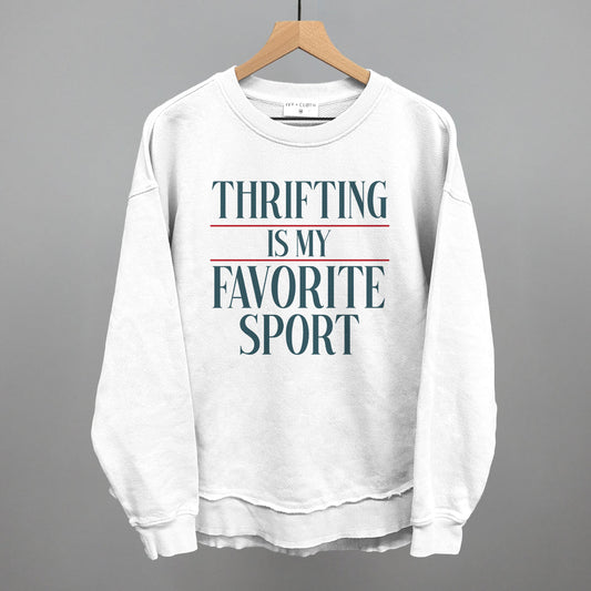 Thrifting Is My Favorite Sport graphic top in White