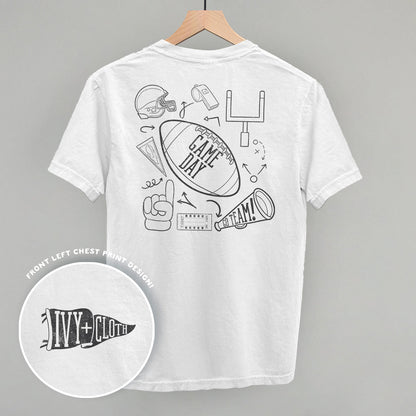 Game Day Football graphic top in White