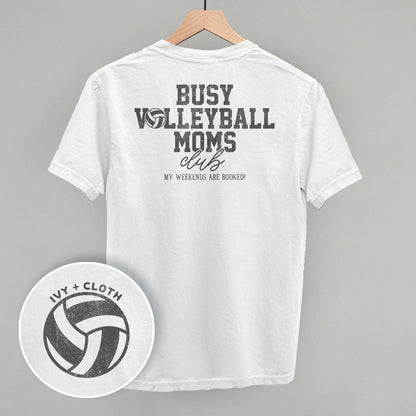 Busy Volleyball Moms Club (Back Print) Funny Comfort Colors T-Shirt in White – Ivy + Cloth
