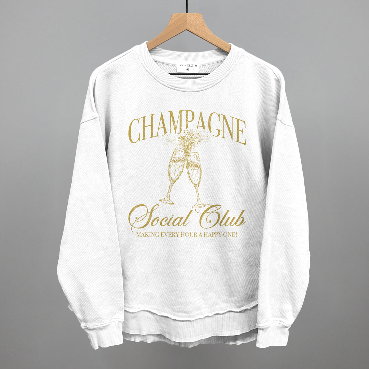 Champagne Social Club Funny Oversized Terry Poncho in White – Ivy + Cloth