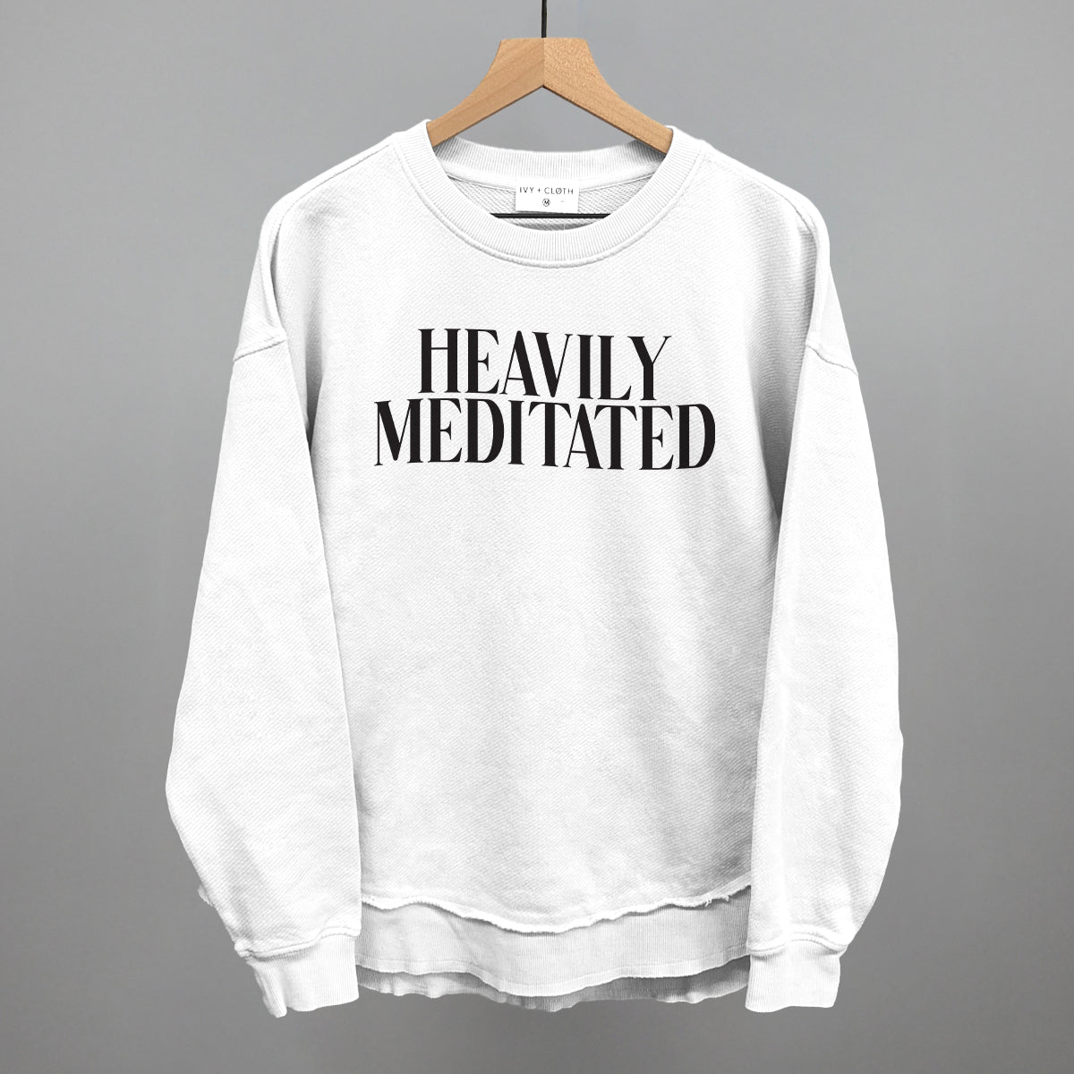 Heavily Meditated Yoga graphic top in White