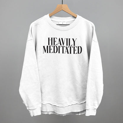 Heavily Meditated Yoga graphic top in White