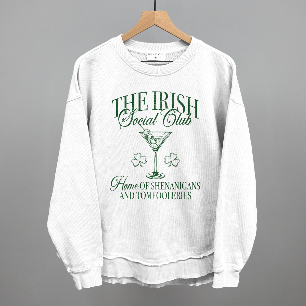 The Irish Social Club St. Patrick's Day graphic top in White