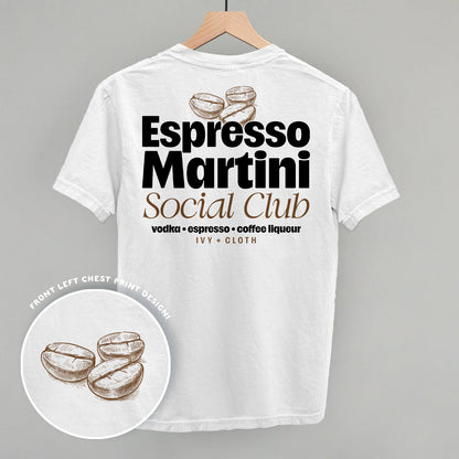 Espresso Martini Social Club graphic top in White
