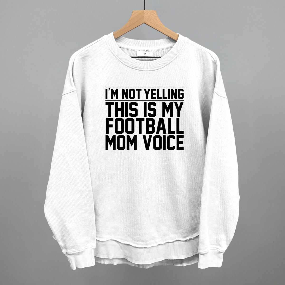 Football Mom Voice graphic top in White