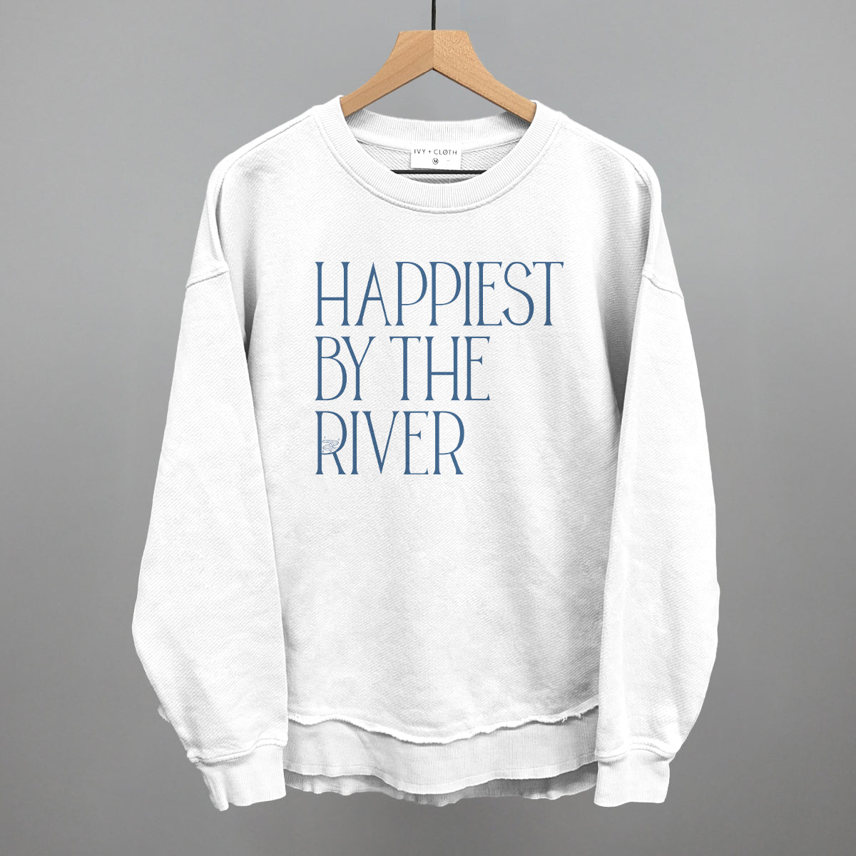 Happiest By The River Funny Oversized Terry Poncho in White – Ivy + Cloth