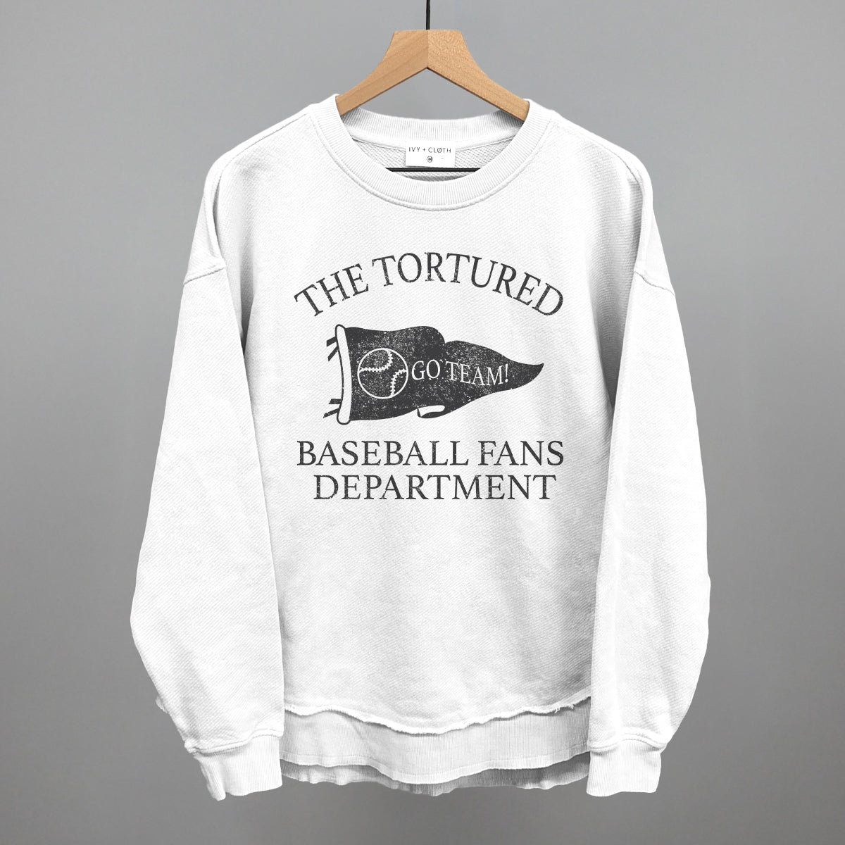 The Tortured Baseball Fans Department Funny Oversized Terry Poncho in White – Ivy + Cloth