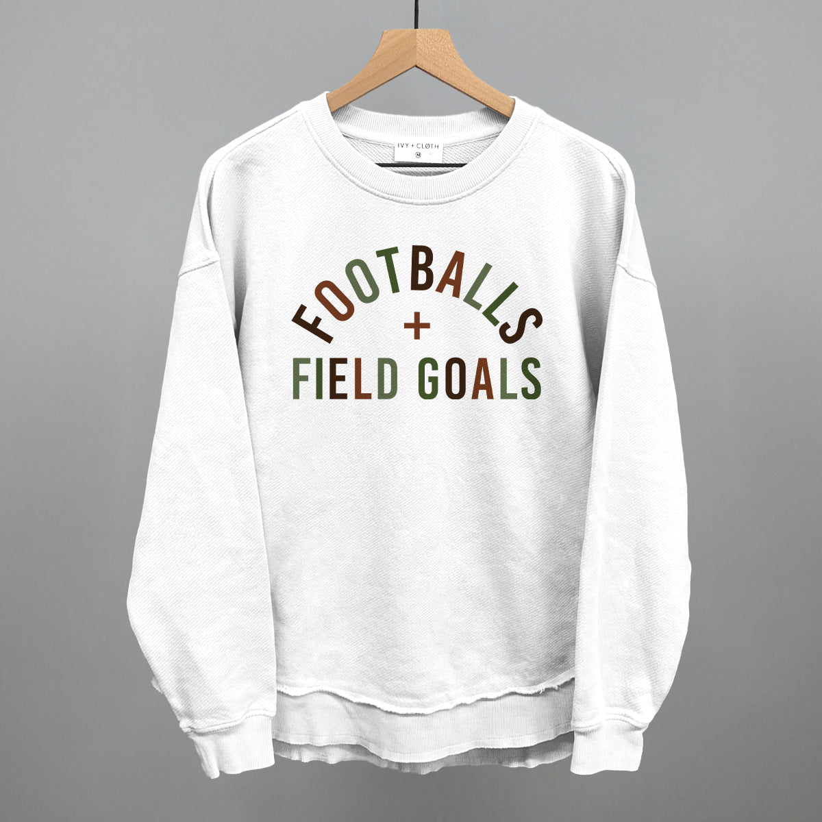 Footballs and Field Goals graphic top in White