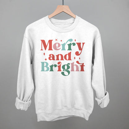 Merry and Bright Colorful Funny Sweatshirt in White – Ivy + Cloth