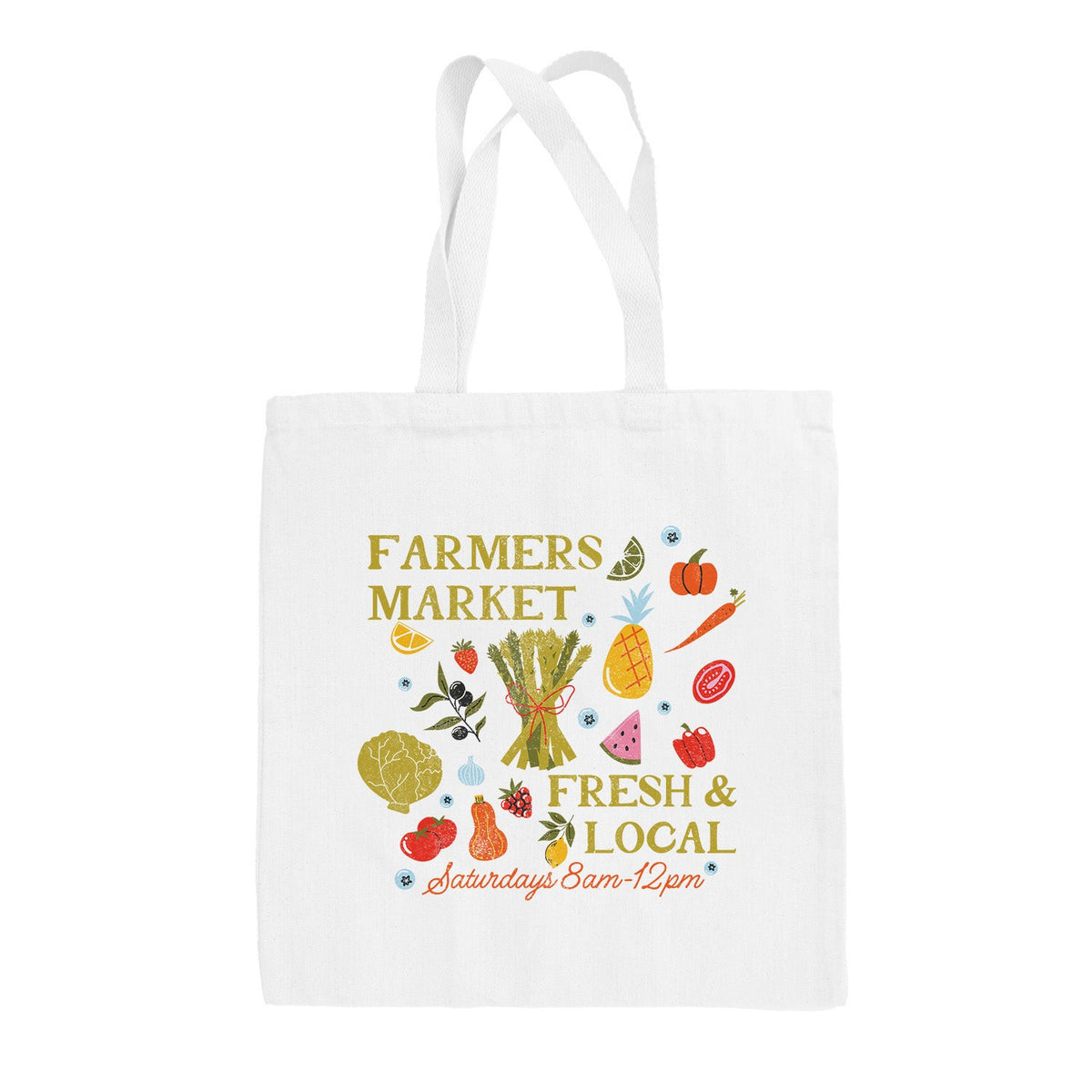 Fresh & Local Farmers Market Funny Tote Bag in White – Ivy + Cloth