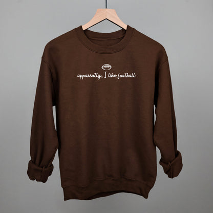 Apparently I Like Football graphic crewneck sweatshirt in Chocolate