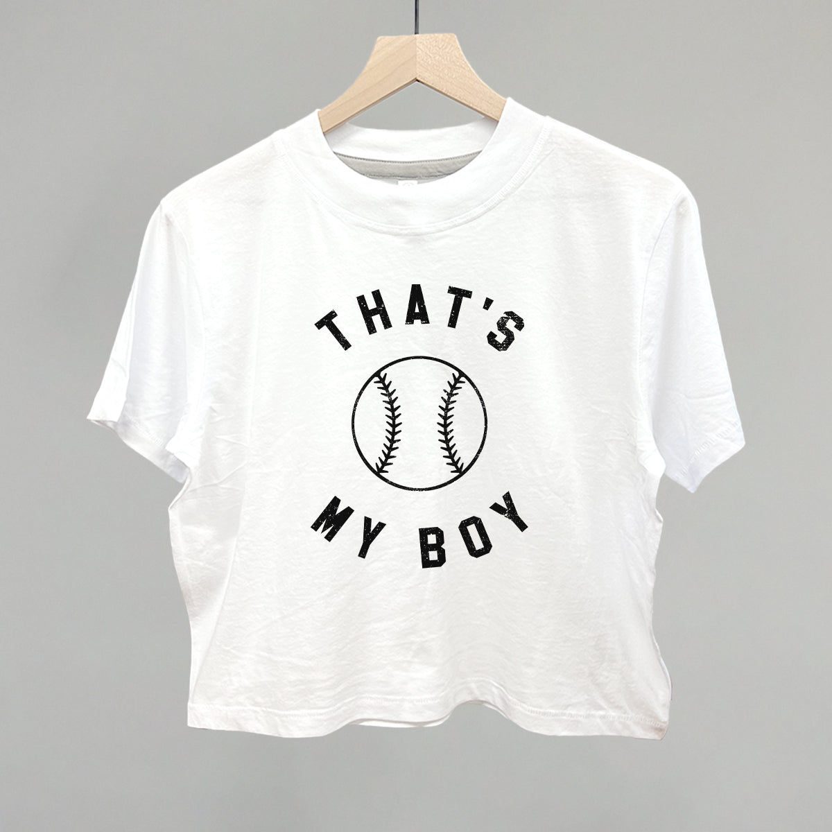 That's My Boy Baseball (Black} Funny Boxy T-Shirt in White – Ivy + Cloth