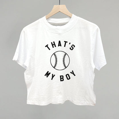 That's My Boy Baseball (Black} Funny Boxy T-Shirt in White – Ivy + Cloth