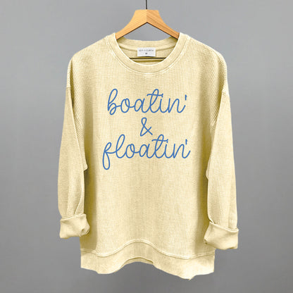 Boatin' & Floatin' Funny Oversized Corded Crewneck Sweatshirt in Butter Yellow – Ivy + Cloth