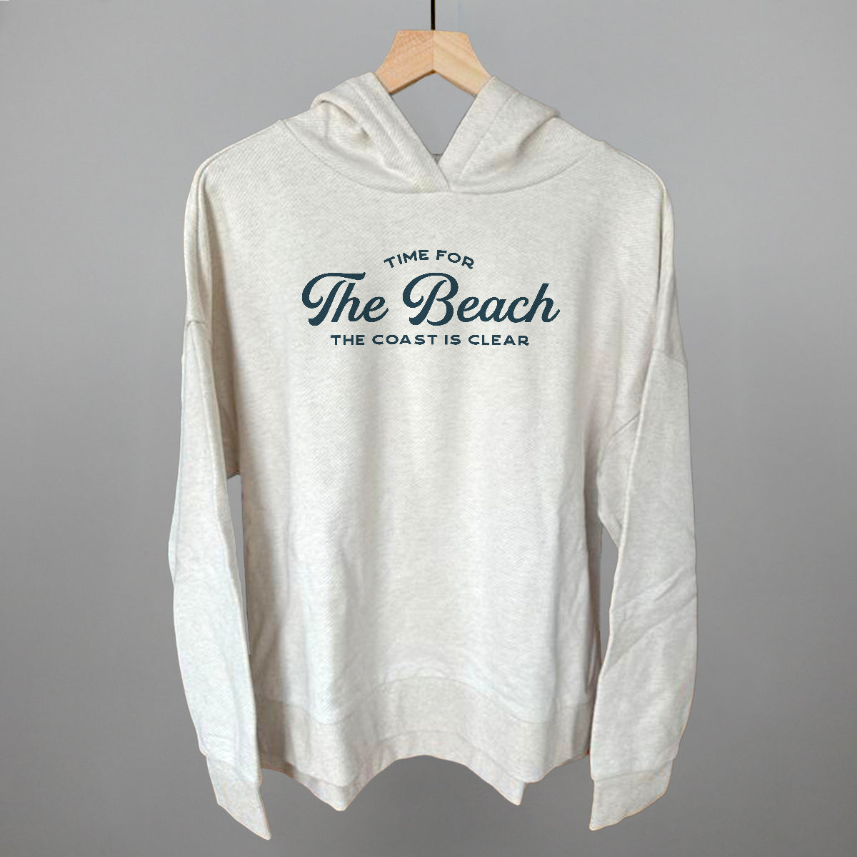 Time For The Beach Funny Terry Hoodie in Heather Almond – Ivy + Cloth