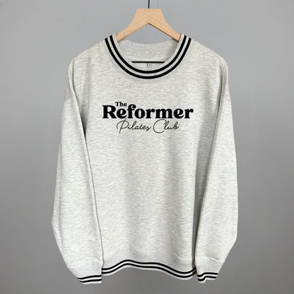 The Reformer Pilates Club Funny Oversized Varsity Crewneck Sweatshirt in Heather Grey – Ivy + Cloth