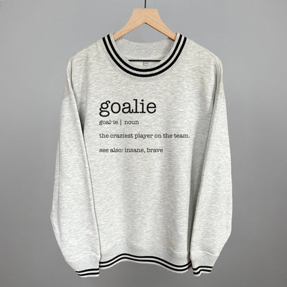 Goalie Definition Funny Oversized Varsity Crewneck Sweatshirt in Heather Grey – Ivy + Cloth