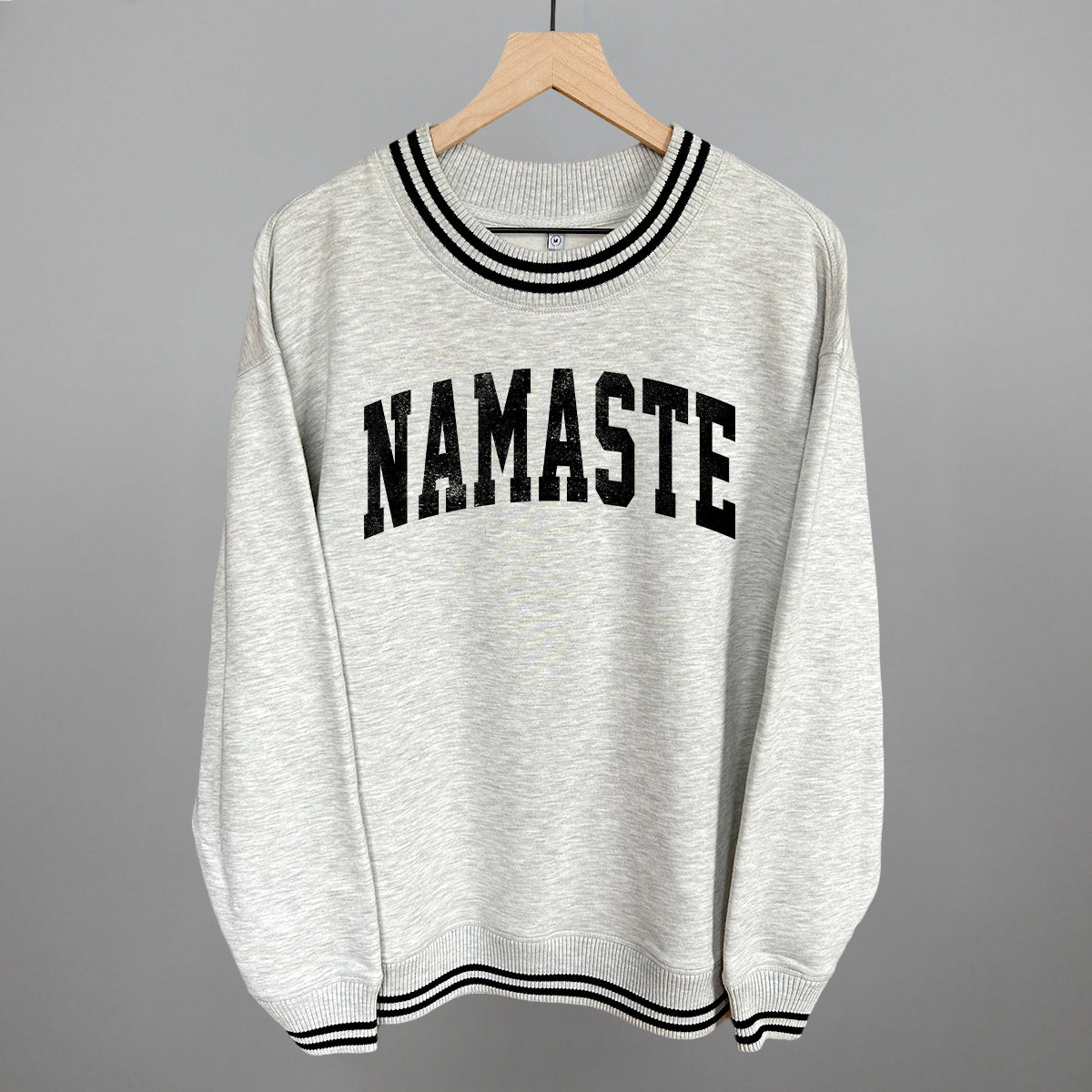 Namaste Yoga graphic top in Heather Grey