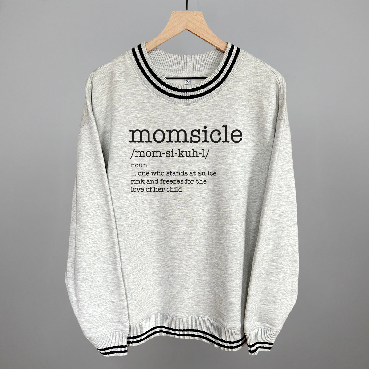 Momsicle Funny Oversized Varsity Crewneck Sweatshirt in Heather Grey – Ivy + Cloth
